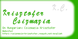 krisztofer csizmazia business card